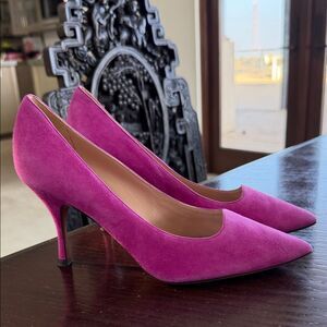 Chic Fuchsia Suede Women's Heels